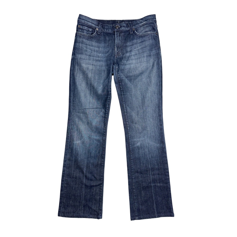 7 For All Mankind Bootcut Jeans Crystal Squiggle Blue Size 32 U075080UN-080U